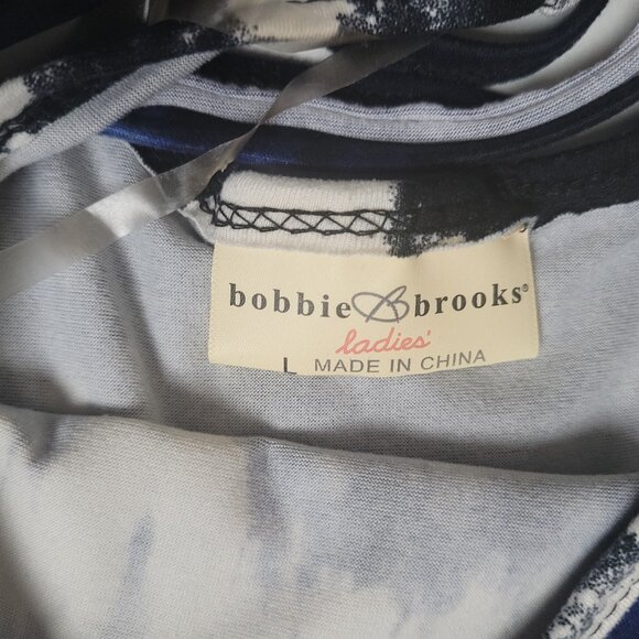 Bobbie Brooks Multicolor Tie Dye Shirt Stretchy Round Neck Rayon Blend Sz L - Picture 3 of 3